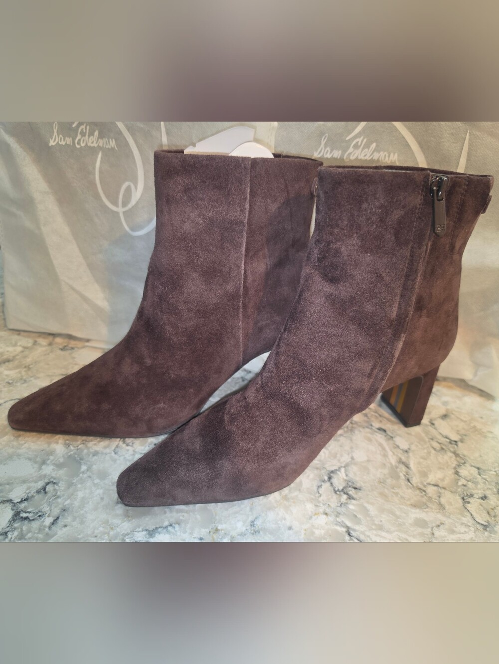 Sam Edelman Saige Suede Pointed Toe Ankle Booties